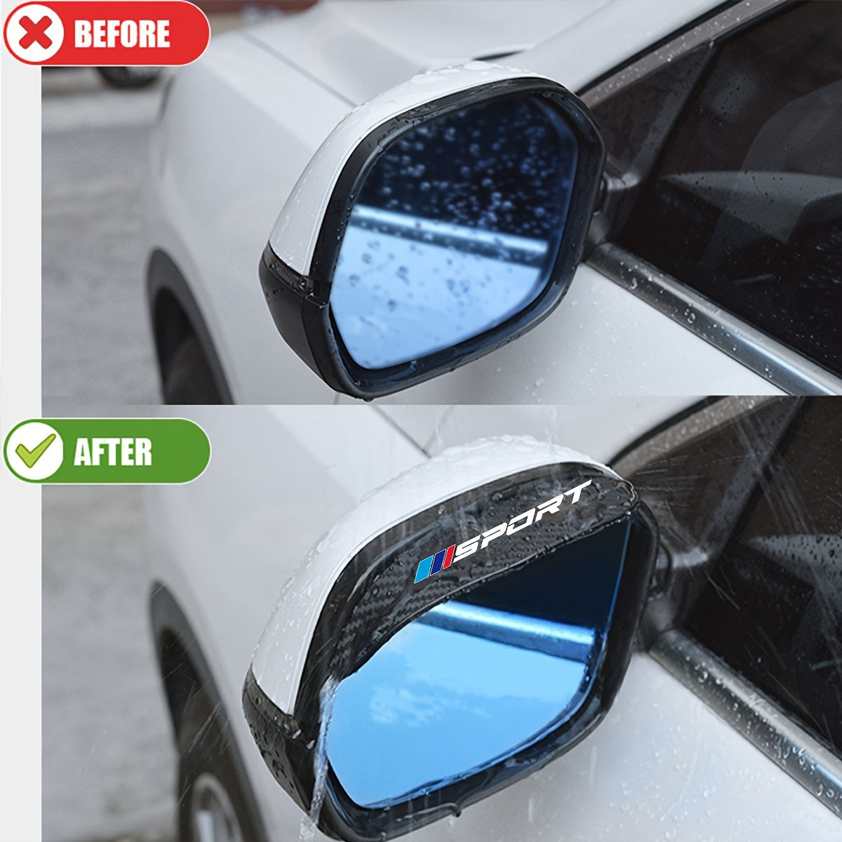 2- Pack Car Carbon Fiber Rear View Mirror Guard