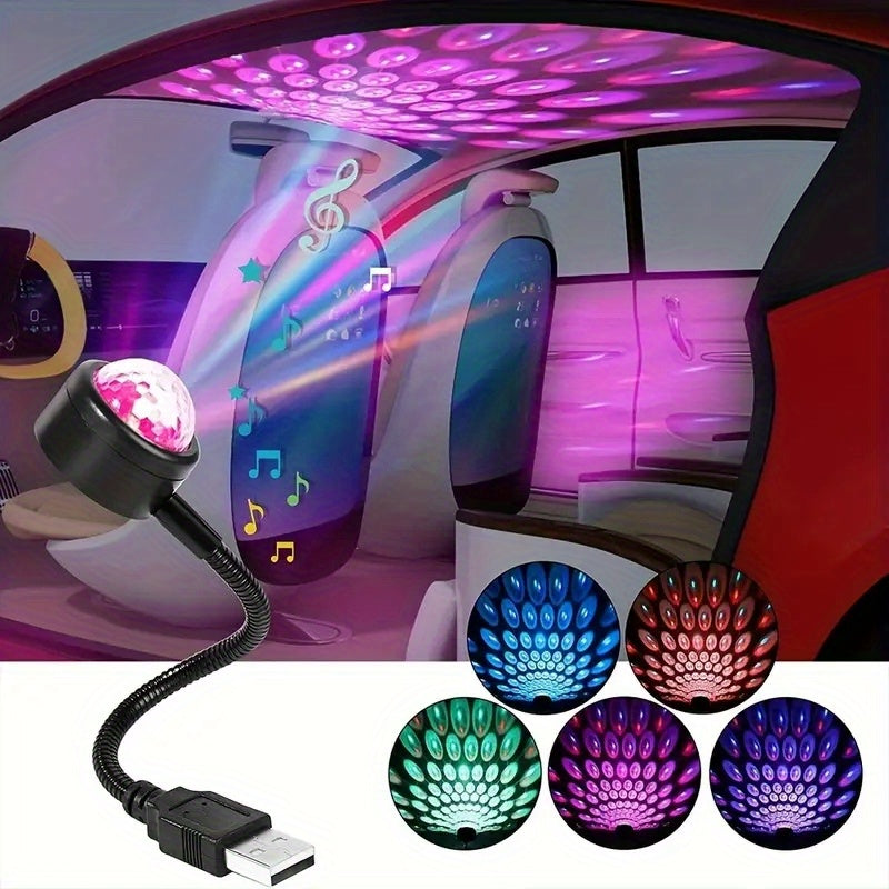 Sound Control Car Atmosphere USB Roof Lamp