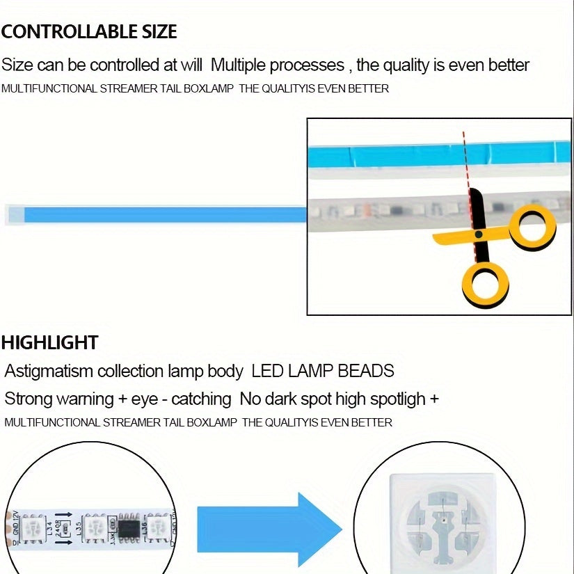 2pcs Neon DRL LED Daytime Running Lights Turn Signal Yellow APP Sequential Flowing DRL LED Light Strip For Car LED Headlights Accessories 12V