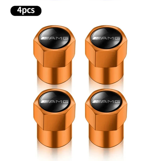 4pcs Car valve stem caps cover For Mercedes Benz AMG W108 W124 W126 W140 W168 W169 W176 W177 W203 W204 Car sticker accessories