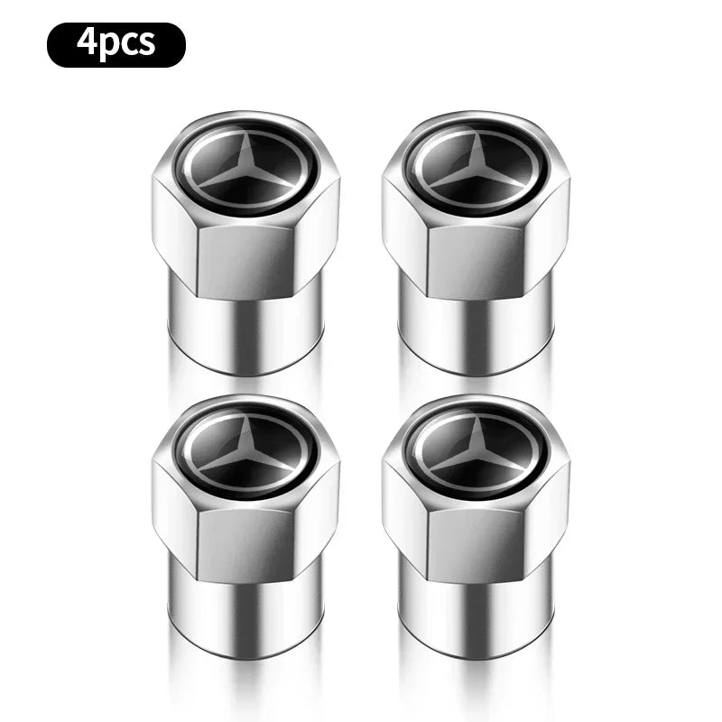 4pcs Car valve stem caps cover For Mercedes Benz AMG W108 W124 W126 W140 W168 W169 W176 W177 W203 W204 Car sticker accessories