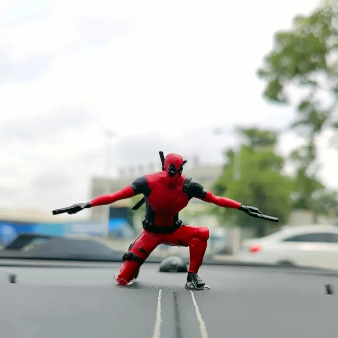 Anime Deadpool Action Figure Car Interior Decoration Toys Sitting Model X-Men Mini Figurine Pendant Car Accessories Kids Gift