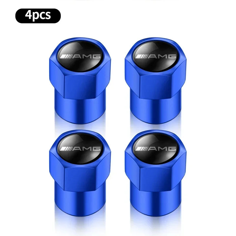 4pcs Car valve stem caps cover For Mercedes Benz AMG W108 W124 W126 W140 W168 W169 W176 W177 W203 W204 Car sticker accessories