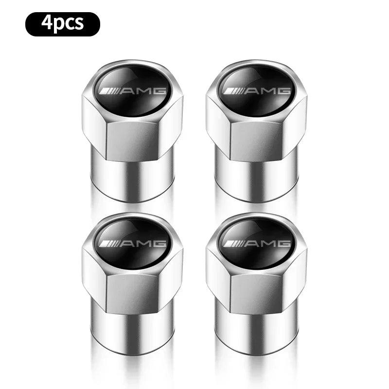 4pcs Car valve stem caps cover For Mercedes Benz AMG W108 W124 W126 W140 W168 W169 W176 W177 W203 W204 Car sticker accessories