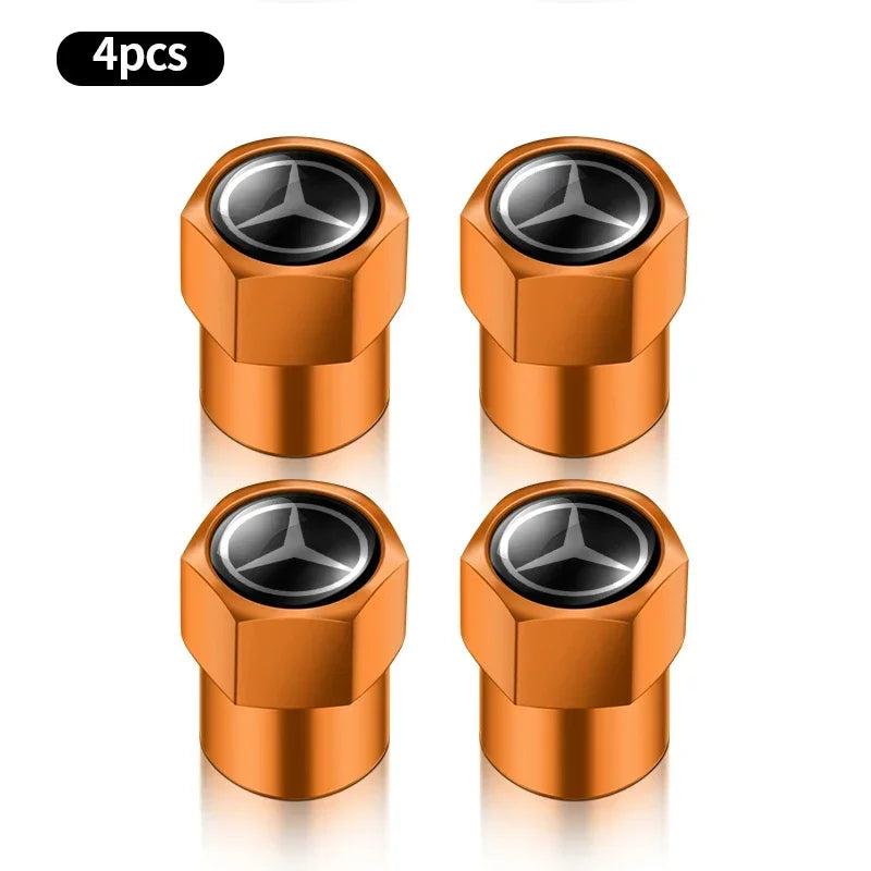 4pcs Car valve stem caps cover For Mercedes Benz AMG W108 W124 W126 W140 W168 W169 W176 W177 W203 W204 Car sticker accessories