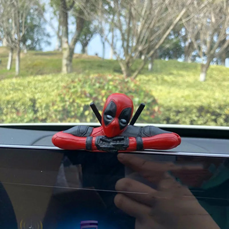 Anime Deadpool Action Figure Car Interior Decoration Toys Sitting Model X-Men Mini Figurine Pendant Car Accessories Kids Gift