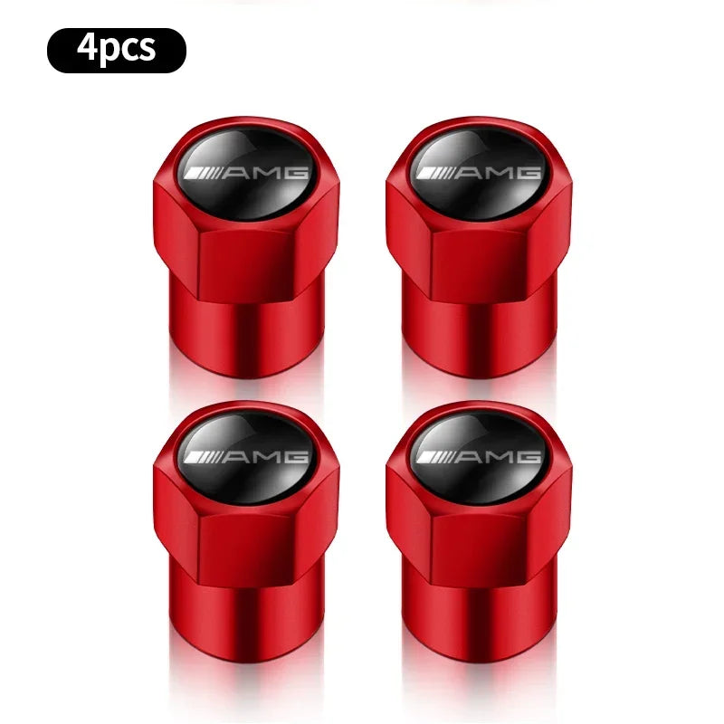 4pcs Car valve stem caps cover For Mercedes Benz AMG W108 W124 W126 W140 W168 W169 W176 W177 W203 W204 Car sticker accessories