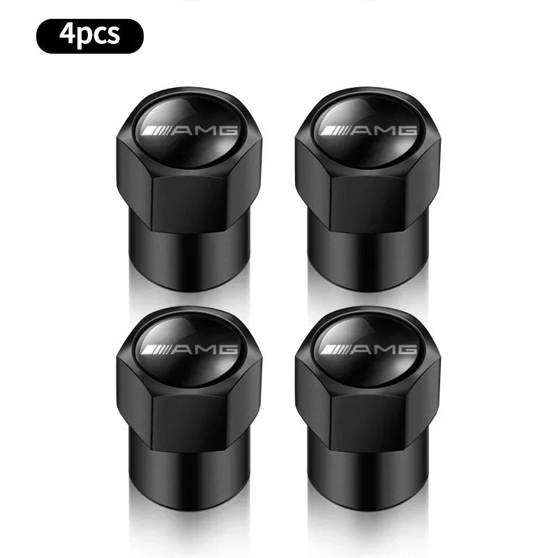 4pcs Car valve stem caps cover For Mercedes Benz AMG W108 W124 W126 W140 W168 W169 W176 W177 W203 W204 Car sticker accessories