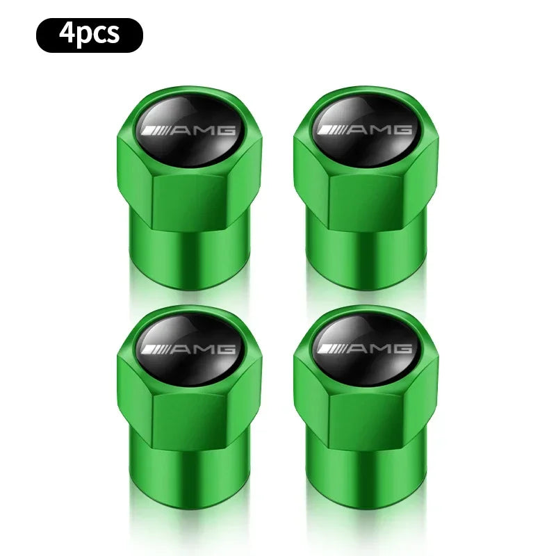 4pcs Car valve stem caps cover For Mercedes Benz AMG W108 W124 W126 W140 W168 W169 W176 W177 W203 W204 Car sticker accessories