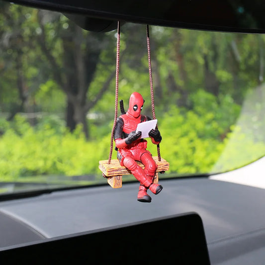 Anime Deadpool Action Figure Car Interior Decoration Toys Sitting Model X-Men Mini Figurine Pendant Car Accessories Kids Gift