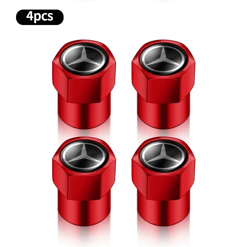 4pcs Car valve stem caps cover For Mercedes Benz AMG W108 W124 W126 W140 W168 W169 W176 W177 W203 W204 Car sticker accessories