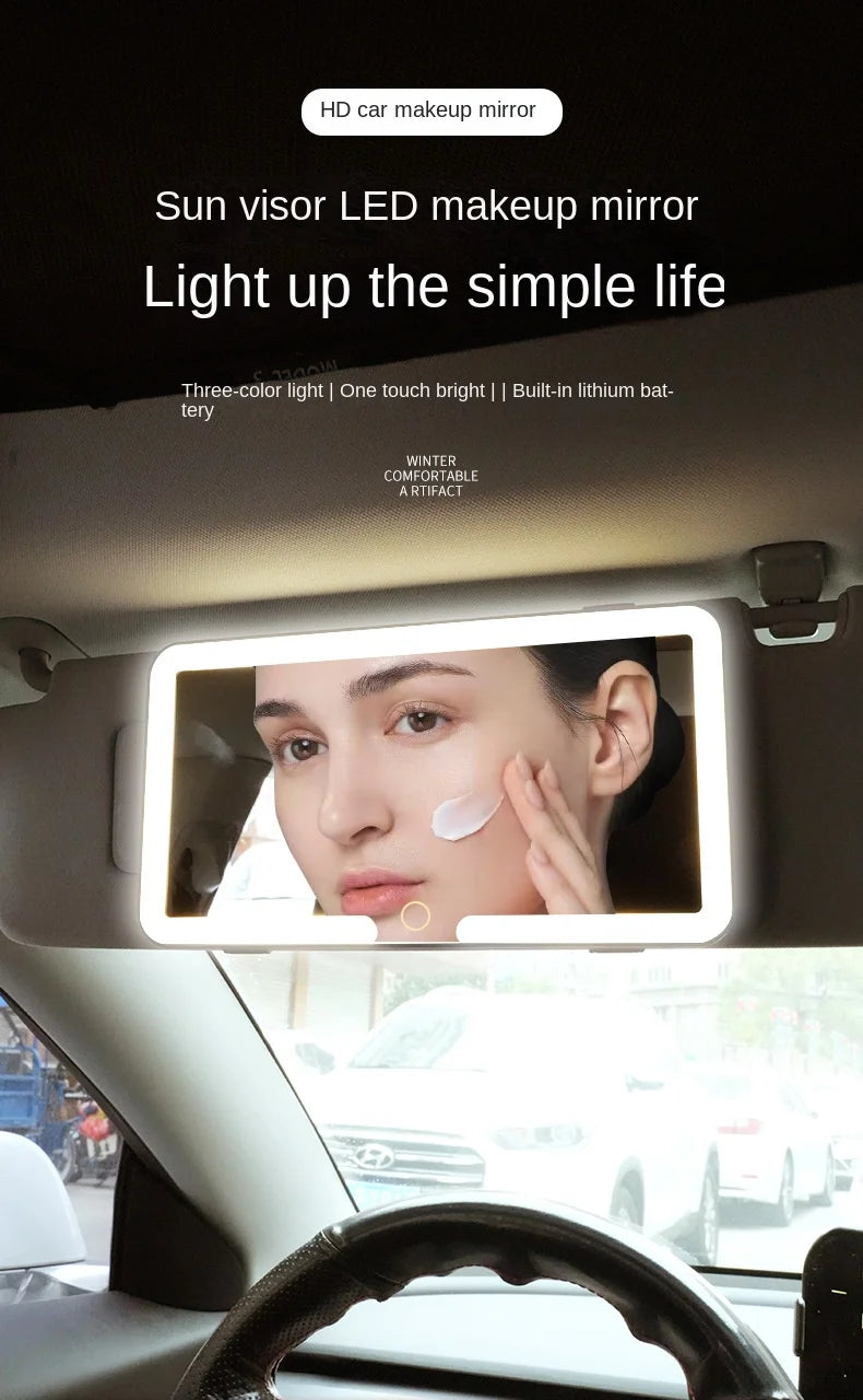 Attachable LED Mirror for Car Sun Visor