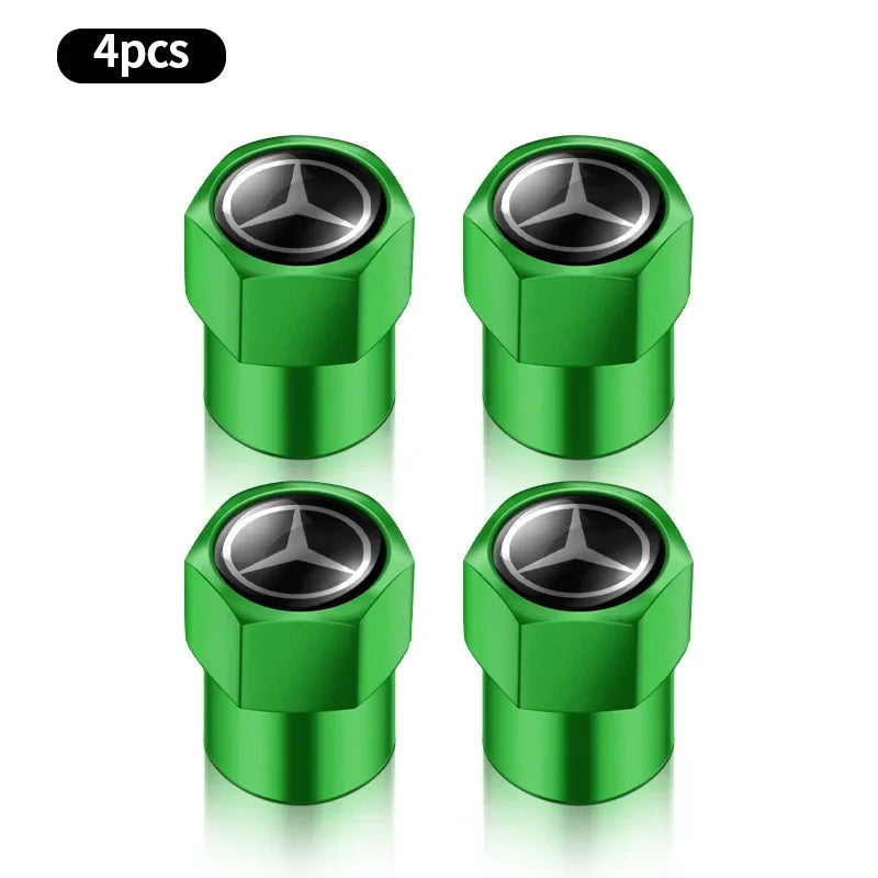 4pcs Car valve stem caps cover For Mercedes Benz AMG W108 W124 W126 W140 W168 W169 W176 W177 W203 W204 Car sticker accessories