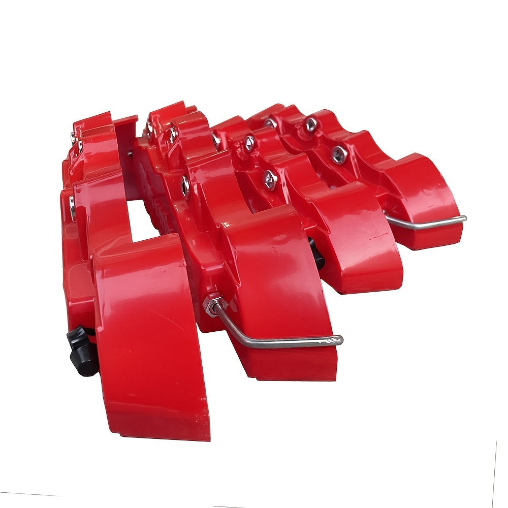 4pcs Universal Fit Red Brake Caliper Cover, High-Temperature Resistant ABS Rear Wheel Well Decoration, for 15/16-Inch Wheels, Car Modification Accessories